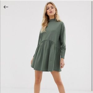 High neck smock dress